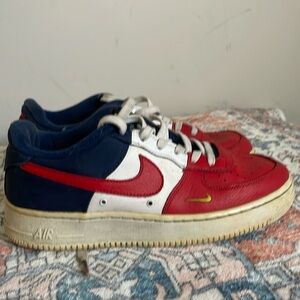 Nike AF1 size 7Y red/white/Blue